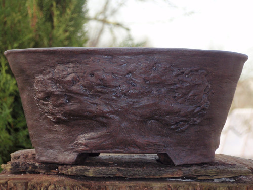 Bonsai miska hnědá kulatá — foto 3