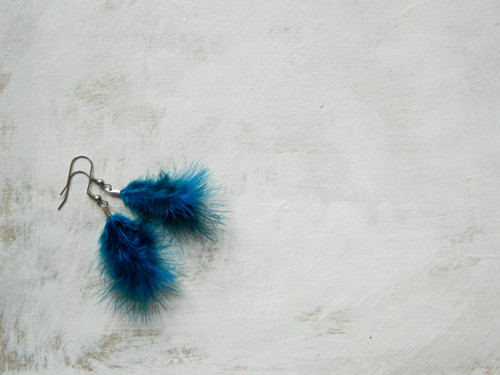 Peříčkové náušnice marabou - kolekce "mini" — foto 2