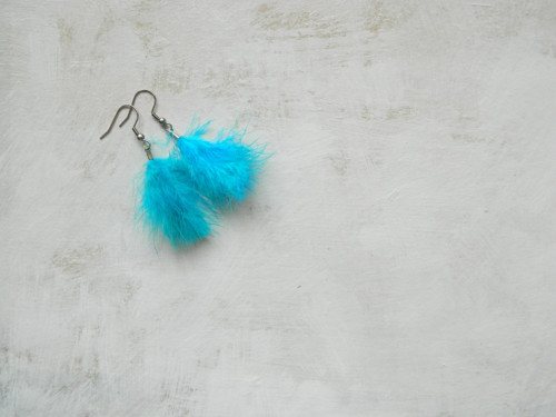 Peříčkové náušnice marabou - kolekce "mini" — foto 2