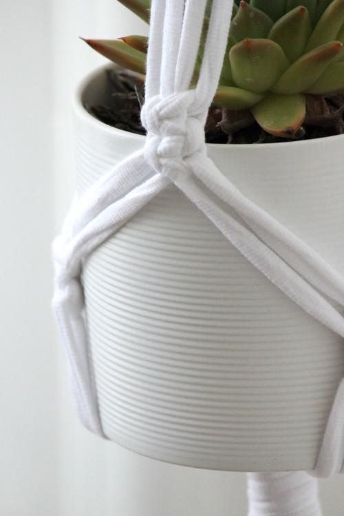 Macramé white - závěs na květiny — foto 3