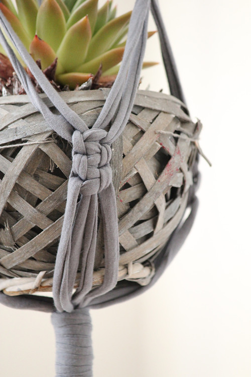 Macramé grey - závěs na květiny — foto 2