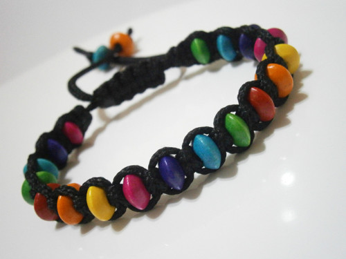 "Lentilkový" náramek (macramé/shamballa) — foto 3