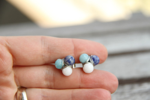 Náušnice z minerálov blue — foto 2