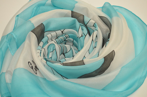 Hedvábný šátek 90x90cm. — foto 3