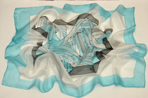 Hedvábný šátek 90x90cm. — foto 6