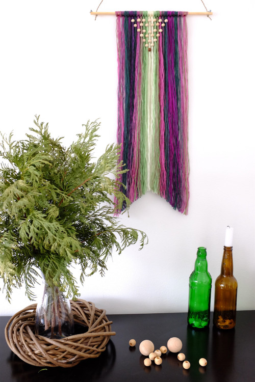 Macramé tapestry - Purple beads — foto 2