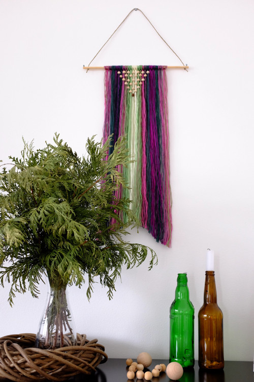 Macramé tapestry - Purple beads — foto 3