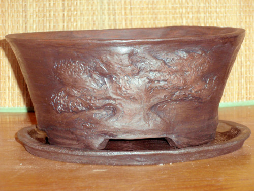 Bonsai miska tmavá kulatá — foto 2
