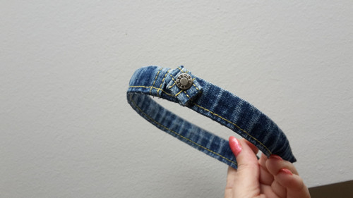 Vlasová čelenka Jeans druk — foto 3