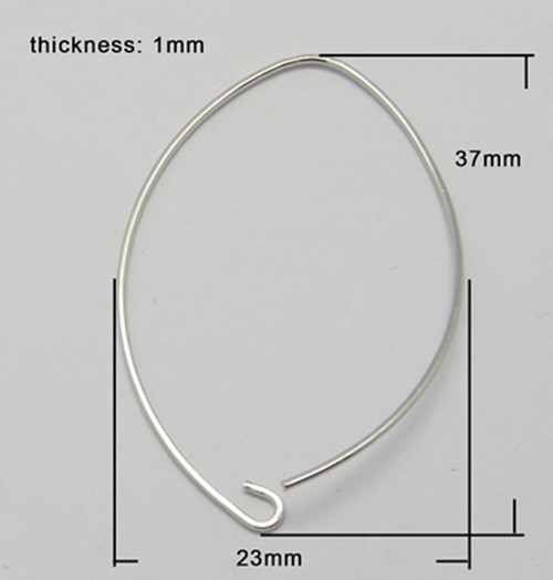 ZAvírací háčky/ platina/ 37x23mm/ 2ks — foto 2