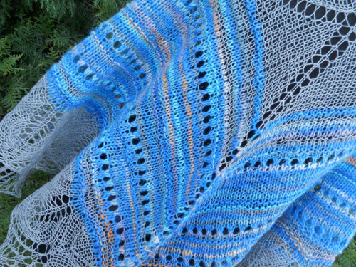 Pléd, šátek - Blue... ručně předené merino — foto 4