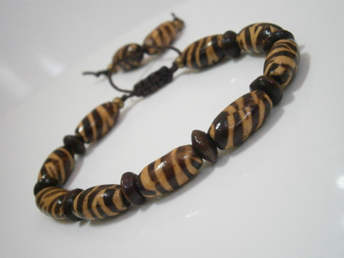 Dřevěný náramek (macramé) - Unisex — foto 2