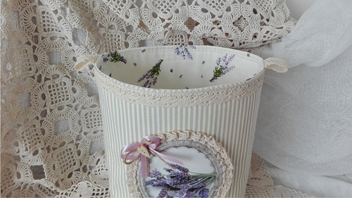 Látkový košíček lavender — foto 4