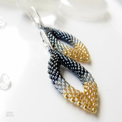 Slzičky hematit-šedá-světlý topaz — foto 4