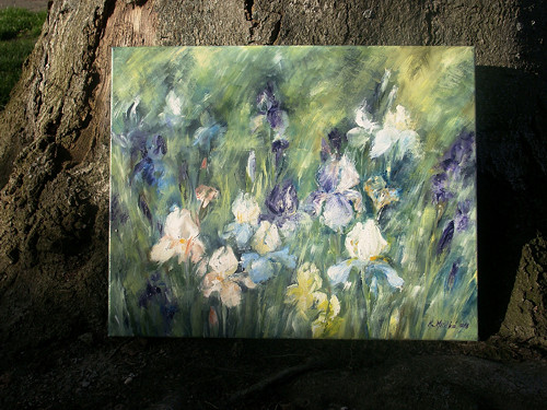 Kosatce - olej na plátně 50x40 — foto 4