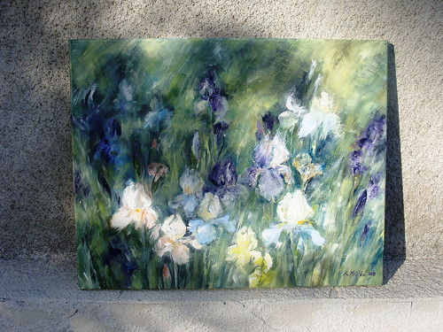 Kosatce - olej na plátně 50x40 — foto 2