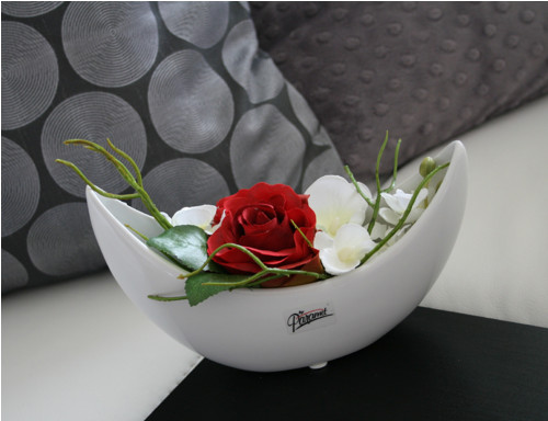 Keramický měsíček s růží a orchidejemi — foto 5
