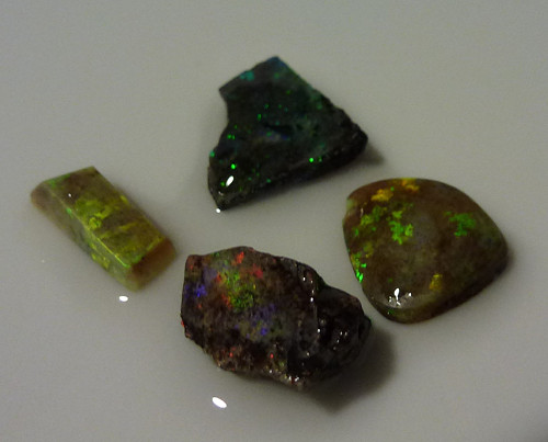 Drahý Černý Opál Matrix - Andamooka - Lot 4 ks — foto 2