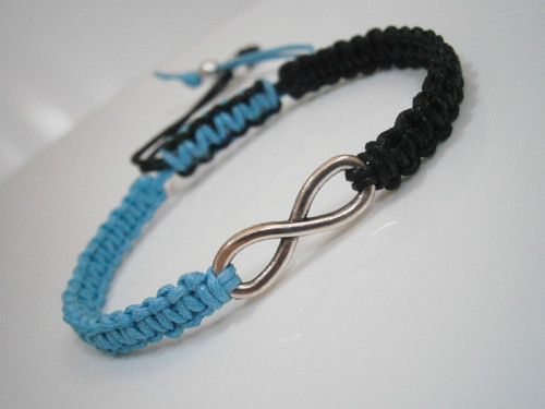 Infinity náramek - dvoubarevný (macramé) - Unisex — foto 2