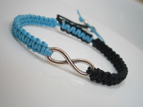 Infinity náramek - dvoubarevný (macramé) - Unisex — foto 3