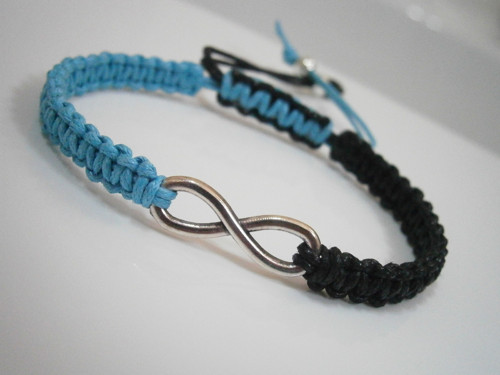 Infinity náramek - dvoubarevný (macramé) - Unisex — foto 4