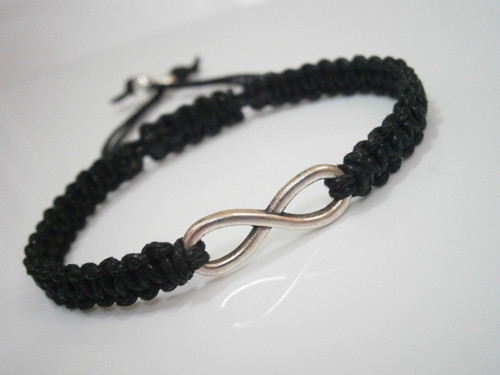 Infinity náramek - černý (macramé) - Unisex — foto 2
