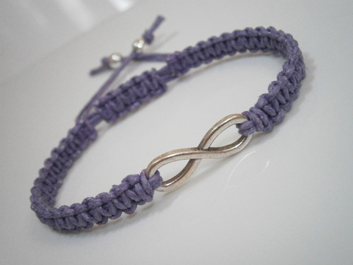 Infinity náramek - fialový (macramé) — foto 3