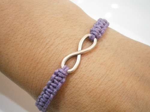 Infinity náramek - fialový (macramé) — foto 4