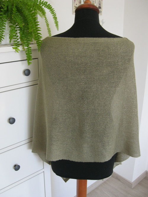 Pléd přes ramena - khaki — foto 3