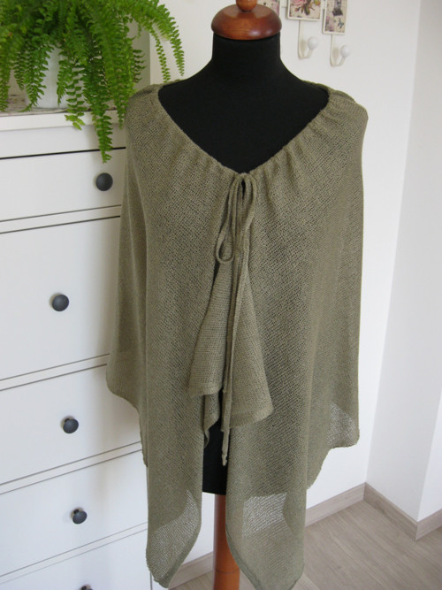 Pléd přes ramena - khaki — foto 4