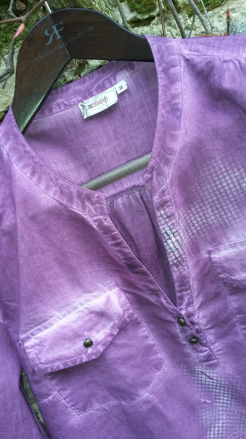 Fialová batika s ptáčky — foto 3