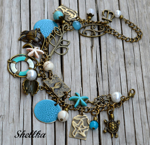 Náušnice ,,WHITE & TURQUOISE,, — foto 3