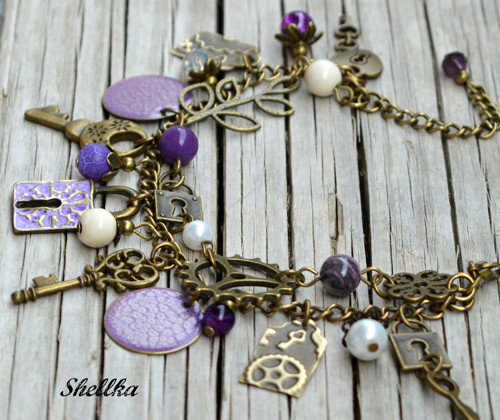 Náušnice ,,WHITE & PURPLE,, — foto 3