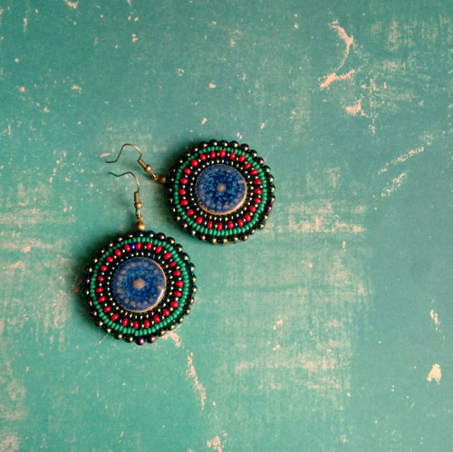 Pottery earrings - vyšívané náušnice — foto 2