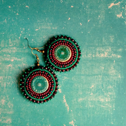 Pottery earrings n.2 - vyšívané náušnice — foto 2