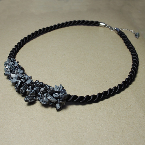Náhrdelník obsidian v černé — foto 4