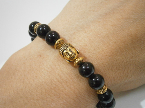 Energetický náramek Buddha/Onyx černý (achát) — foto 5