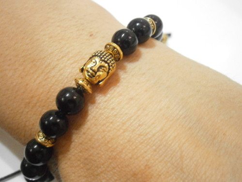 Energetický náramek Buddha/Onyx černý (achát) — foto 6
