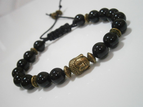Energetický náramek Buddha/Onyx černý (achát) — foto 2