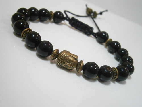 Energetický náramek Buddha/Onyx černý (achát) — foto 3