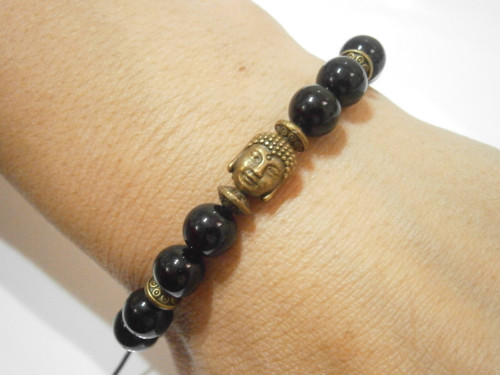 Energetický náramek Buddha/Onyx černý (achát) — foto 5