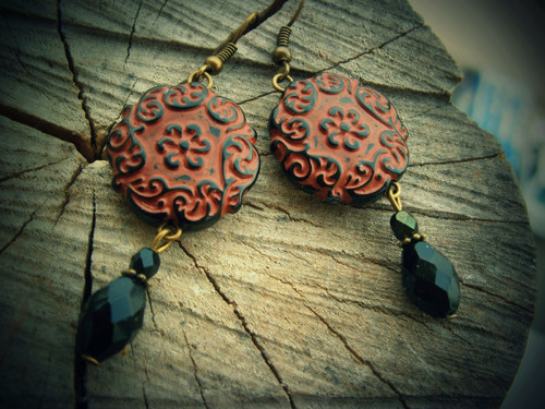 Hnědé náušnice s ornamentem... — foto 3