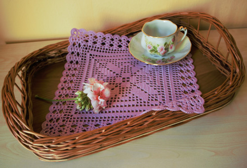 Filetová dečka lila — foto 3