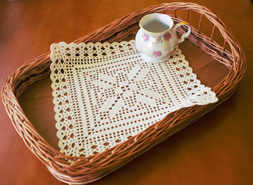Filetová dečka smetanová — foto 3