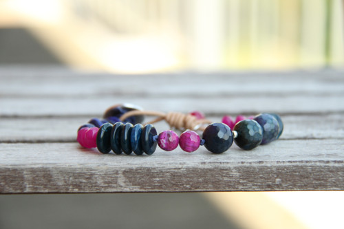 Bohemian náramok pink/blue — foto 2