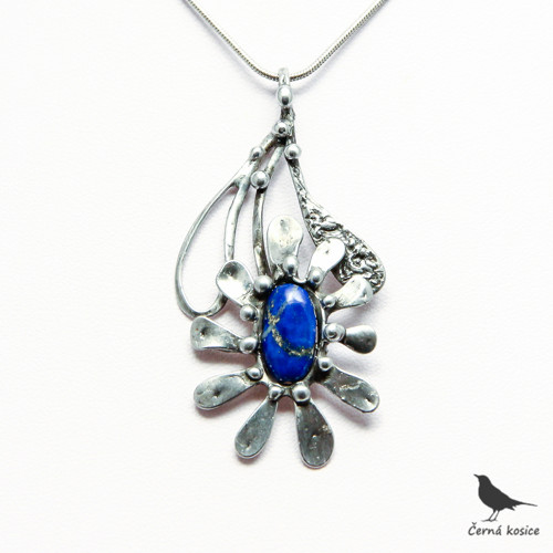 Kopretinka malá (Lapis lazuli) - náhrdelník — foto 2