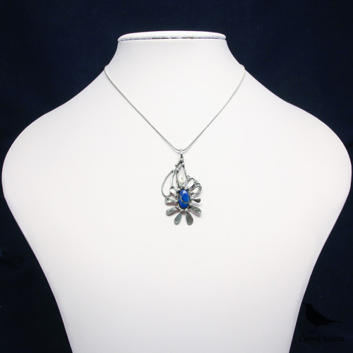 Kopretinka malá (Lapis lazuli) - náhrdelník — foto 3