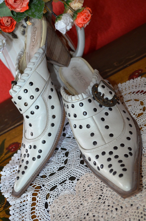 Italské kožené boty, pantoflíčky — foto 2