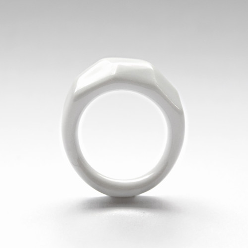 Porcelánový prsten - Krystalix RING bílý — foto 2