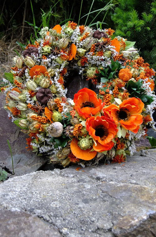 Věnec - Oranžové sasanky — foto 3